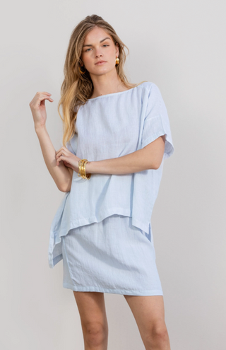 Hi Low Tee - Summer Blue