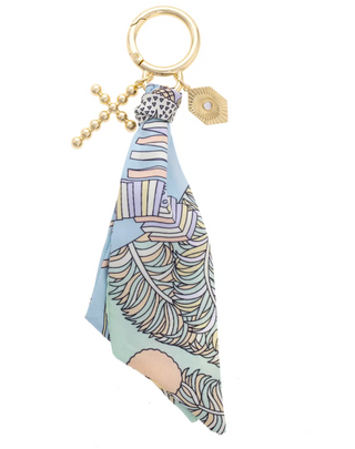 Louisa Beaded Cross Scarf Bag Charm in Pastel Multi
