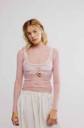 Minding My Business Top - Tickled Pink