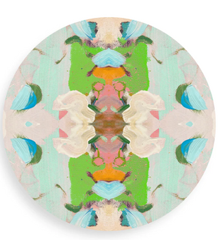 Monets Garden Green Coaster - Laura Park