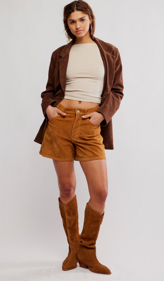 Tippi Vegan Suede Short - Sweet Honey