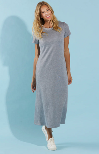 Alexandra Lurex Terry Dress - Starlight Grey