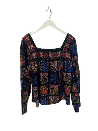 Tres Blooms Blouse-Stained Glass