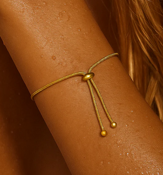 Lourdes Round Snake Chain Bracelet - Gold