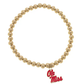Ole Miss Rebels Ball Bead Stretch Bracelet