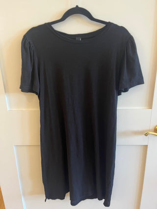 Puff Sleeve T-Shirt Dress-Black