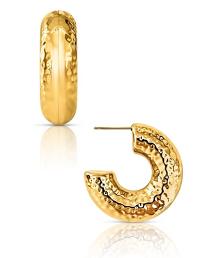Kirby Hammered Tube Hoop Earing