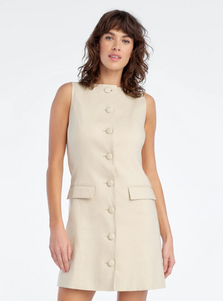 The Cece Linen Dress - Light Khaki