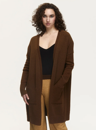 Gwyneth Long Cardigan - Espresso