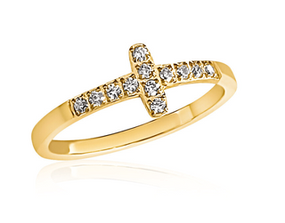 Brooks Sideways Cross Ring - Gold