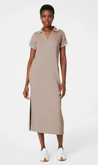 AirPique SS Polo Dress - Ashwood