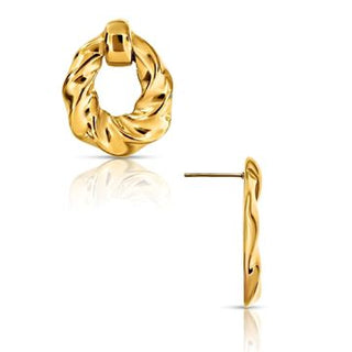 Colter Twist Knocker Earrings - Gold