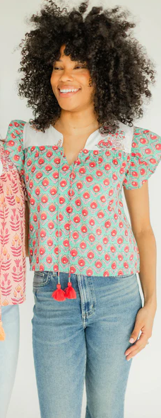 Piper Blouse-Juniper Sunset