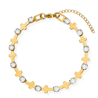 Axton Cross Chain Bracelet - Gold