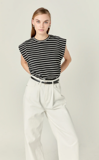 Stripe Sleeveless T-Shirt