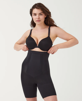 High Waist Mid Thigh Short - Very Black