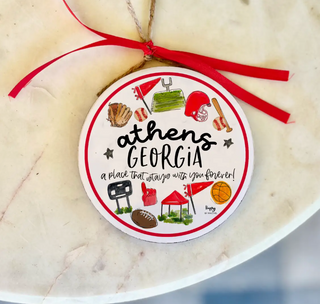 Multi Sport Athens College Town Ornament