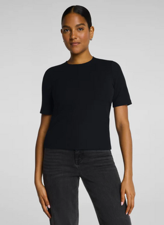 Ribbed Crewneck Tee - Black