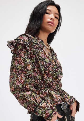 Printed Daybreak Blouse - Black Combo