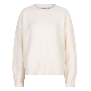 Cable Square Sweater - White