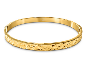 Maribel Hammered Bangle Bracelet - Gold