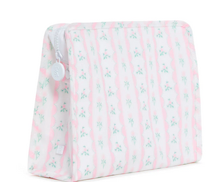 ROADIE MEDIUM Zip Pouch - RIBBON FLORAL PINK