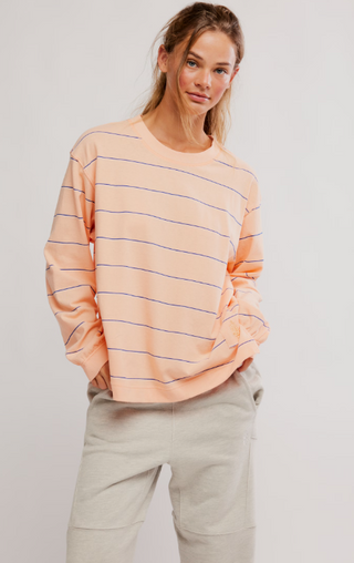 Printed Hustle Layer - Stripe Peach