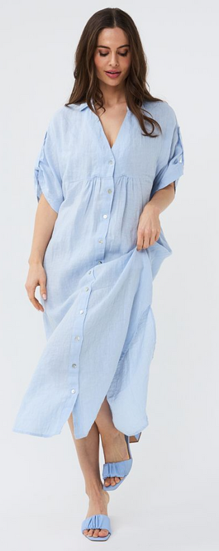 Linen Dress-Blue