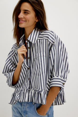Bailey Stripe Shirt - Nautical Navy Combo