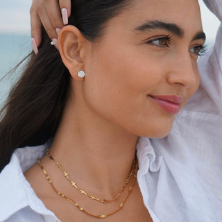 Kennedy Cross Chain Necklace - Gold