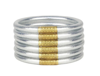 Silver All Weather Bangles® (Set of 6) - Serenity Prayer - Large