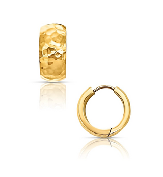 Brennan Hammered Huggie Hoop Earring