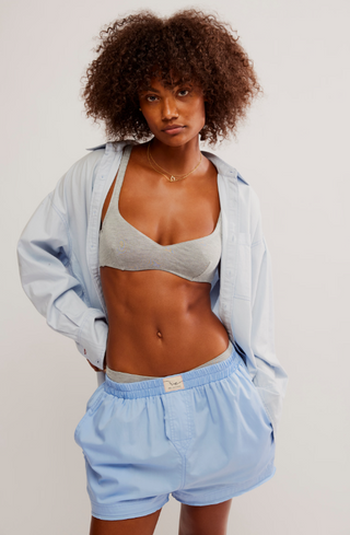 Day to Day Solid Boxer - Placid Blue
