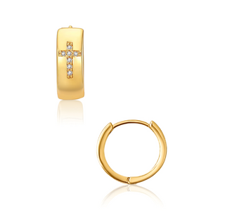 Denali Cross Huggie Hoop Earring