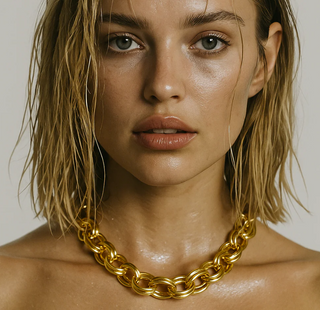 Louella Chunky Double Chain Necklace - Gold