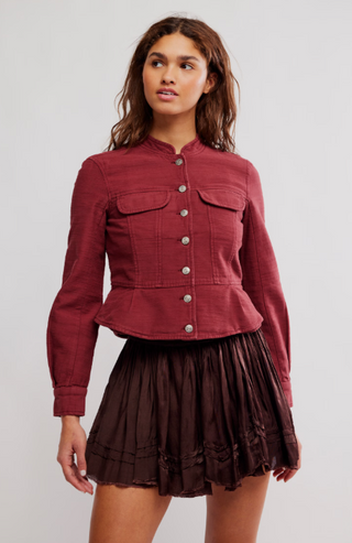 Jocelyn Cotton Top - Red Dhalia