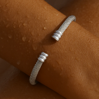 Sinclair Mesh Cuff Bracelet - Silver