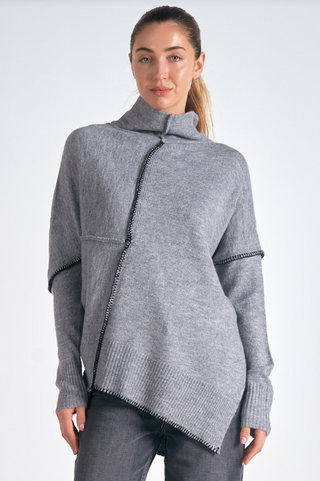 Asymmetrical Sweater - Heather Grey