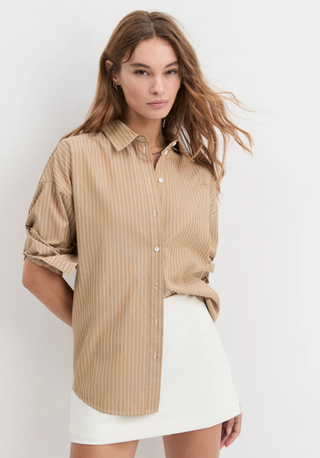 The Ex-Boyfriend Shirt - Oatmeal Stripe