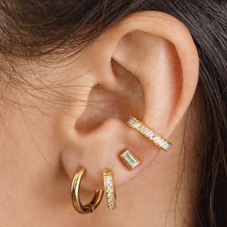 Erin Huggie Hoop Earring - Gold