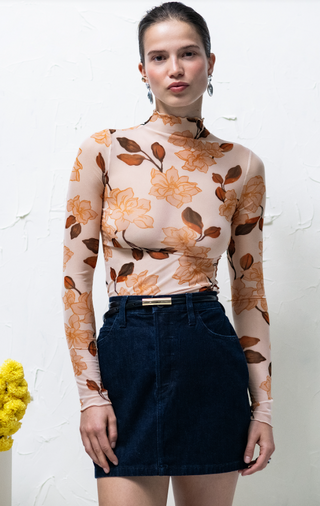 The Sheer Fantasy Top - Bare Roses