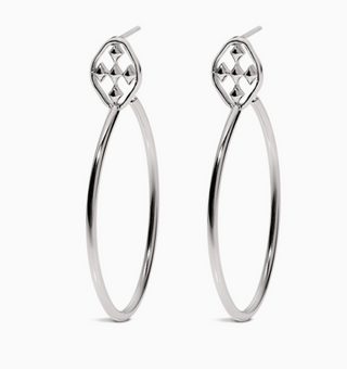Shield Large Oval Hoops - Sterline Silver