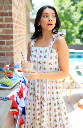 Graysen Dress - Red, White & Berry
