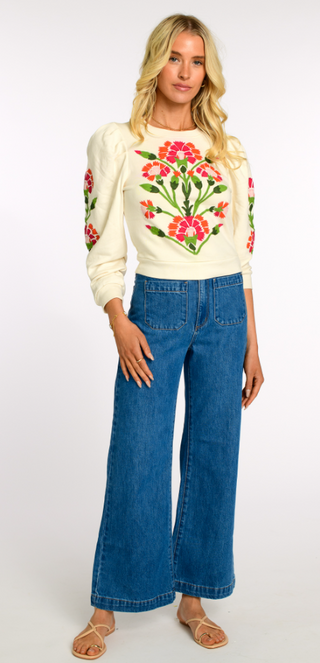 Jasmine Top- Indian Flower Ivory