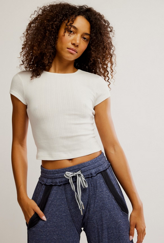 Wait a minute baby tee - Oatmeal