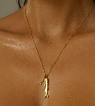 Clifton Double Fish Necklace - Gold