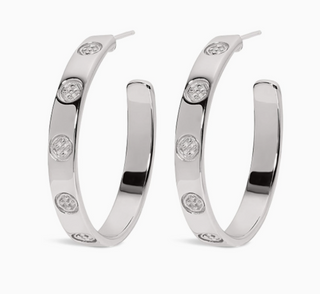 Shield Embossed Earrings - Sterling Silver