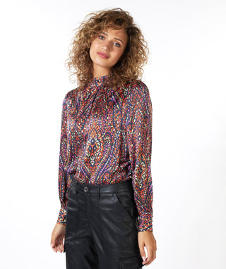 Gathered Collar Blouse - Rewilding Print