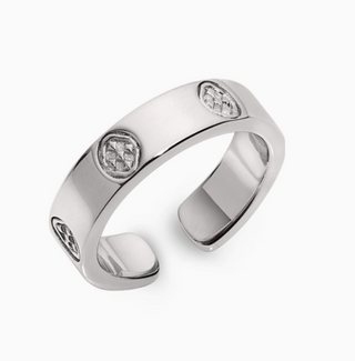 Shield Embossed Ring - Sterling Silver