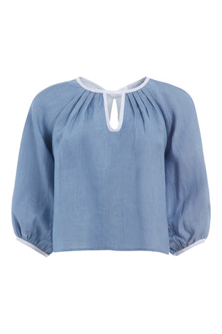 Travel Top-Chambray Linen